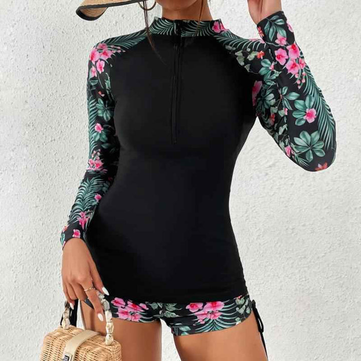 Elegantní tankini set s dlouhým rukávem pro stylové plavky