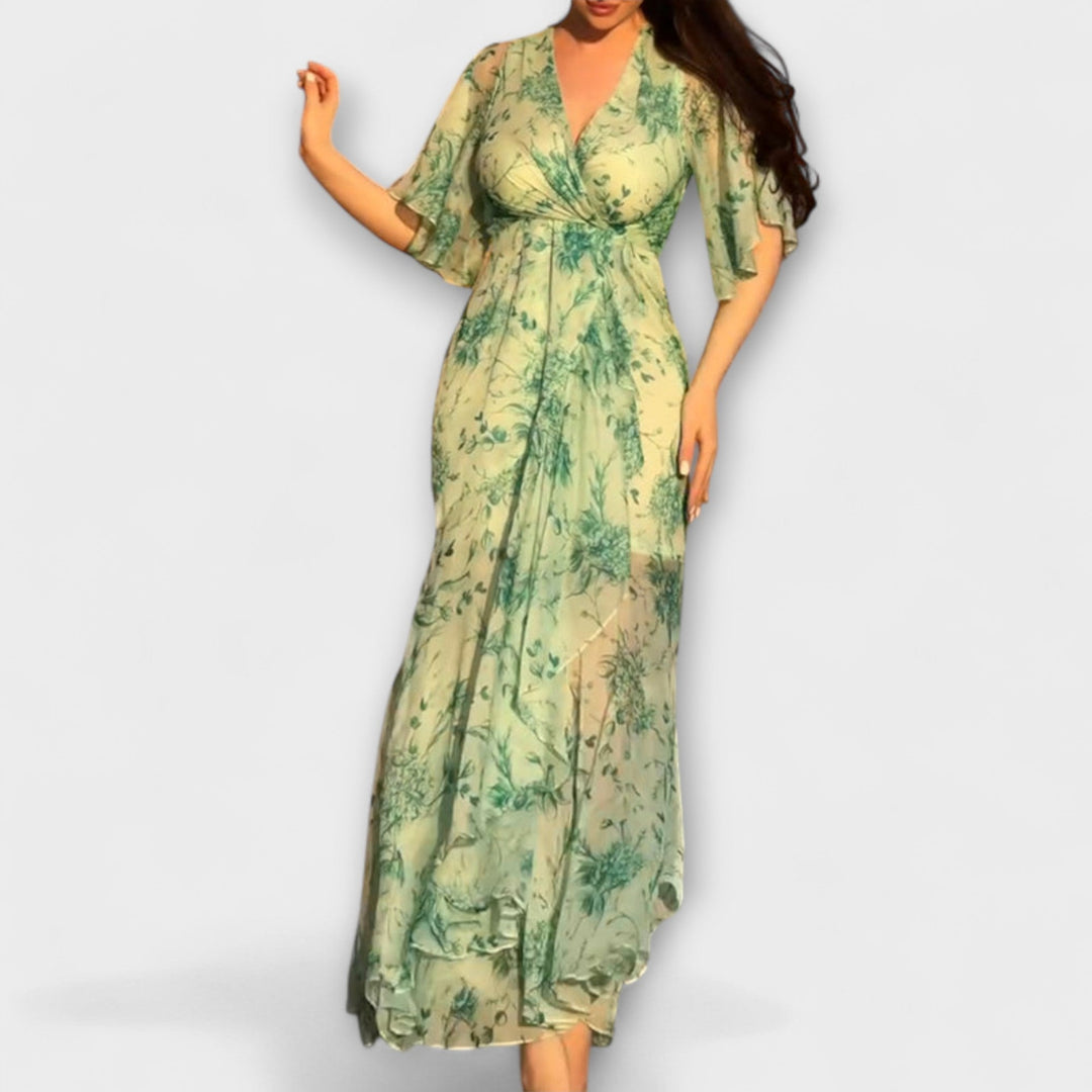 Lana - Vestido floral estiloso con escote en V