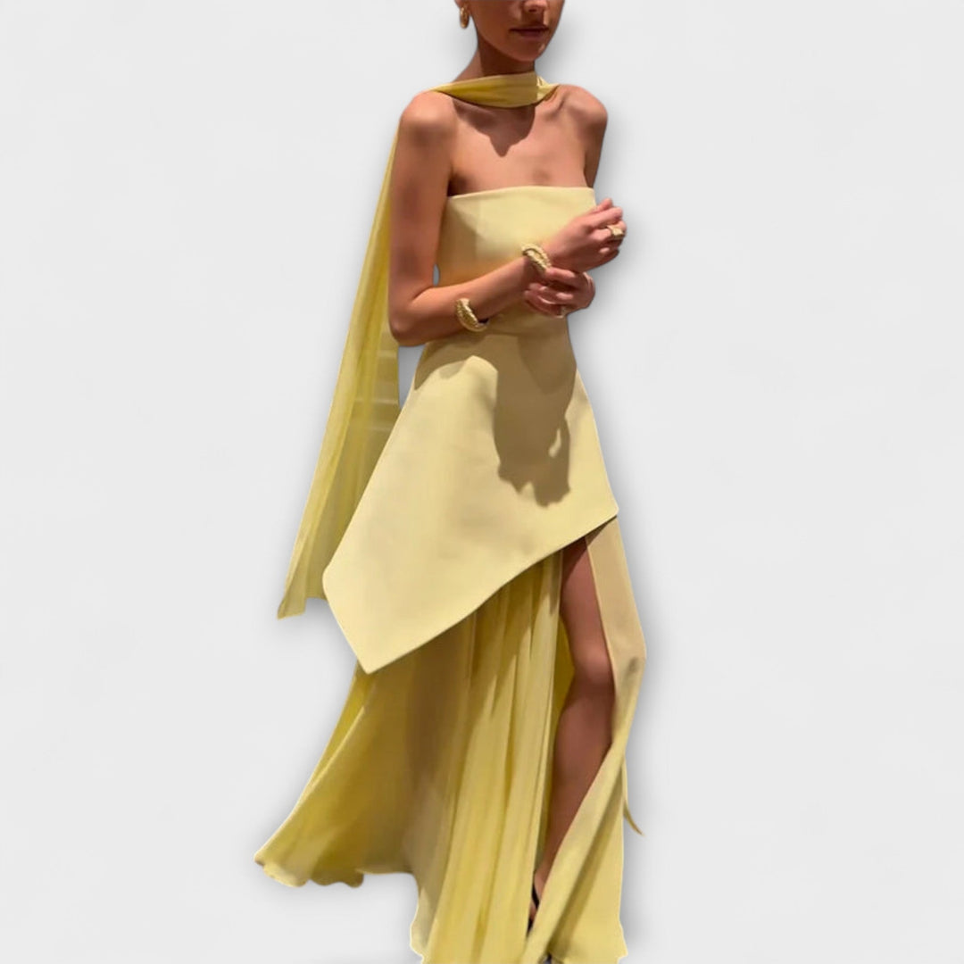 Goldie - Vestido maxi de gasa