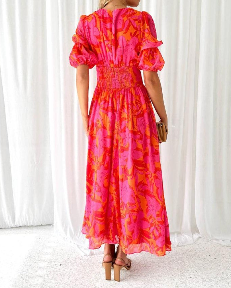 Lavinia | Stilfuld maxikjole med blomsterprint