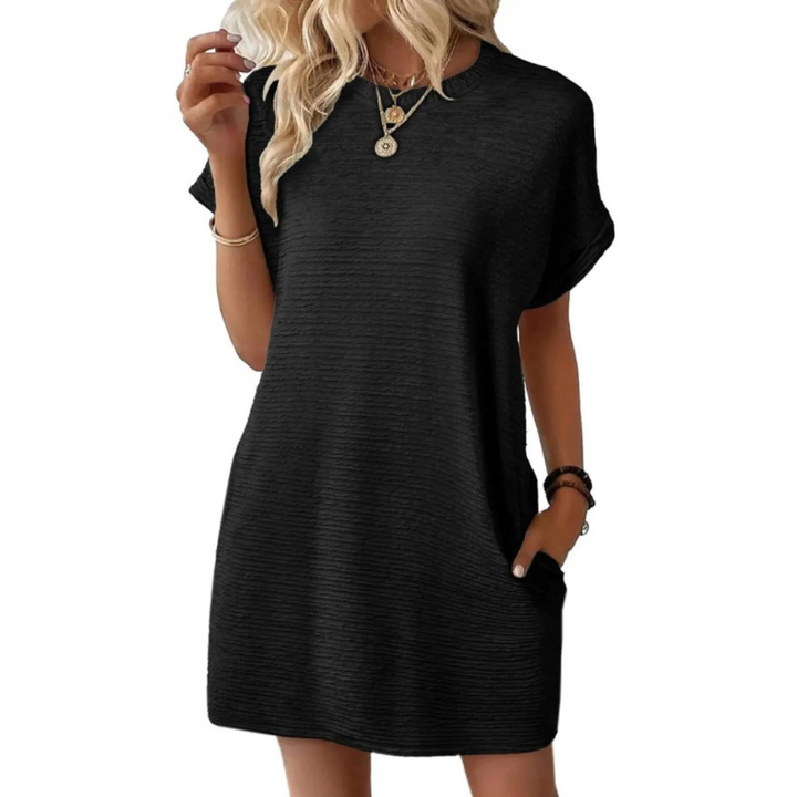 EVASHA™ – Casual Minimalistisk Rund Hals Sommerkjole