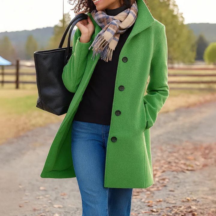Isotta | Timeless Classic Coat with Button Front and Flattering Fit