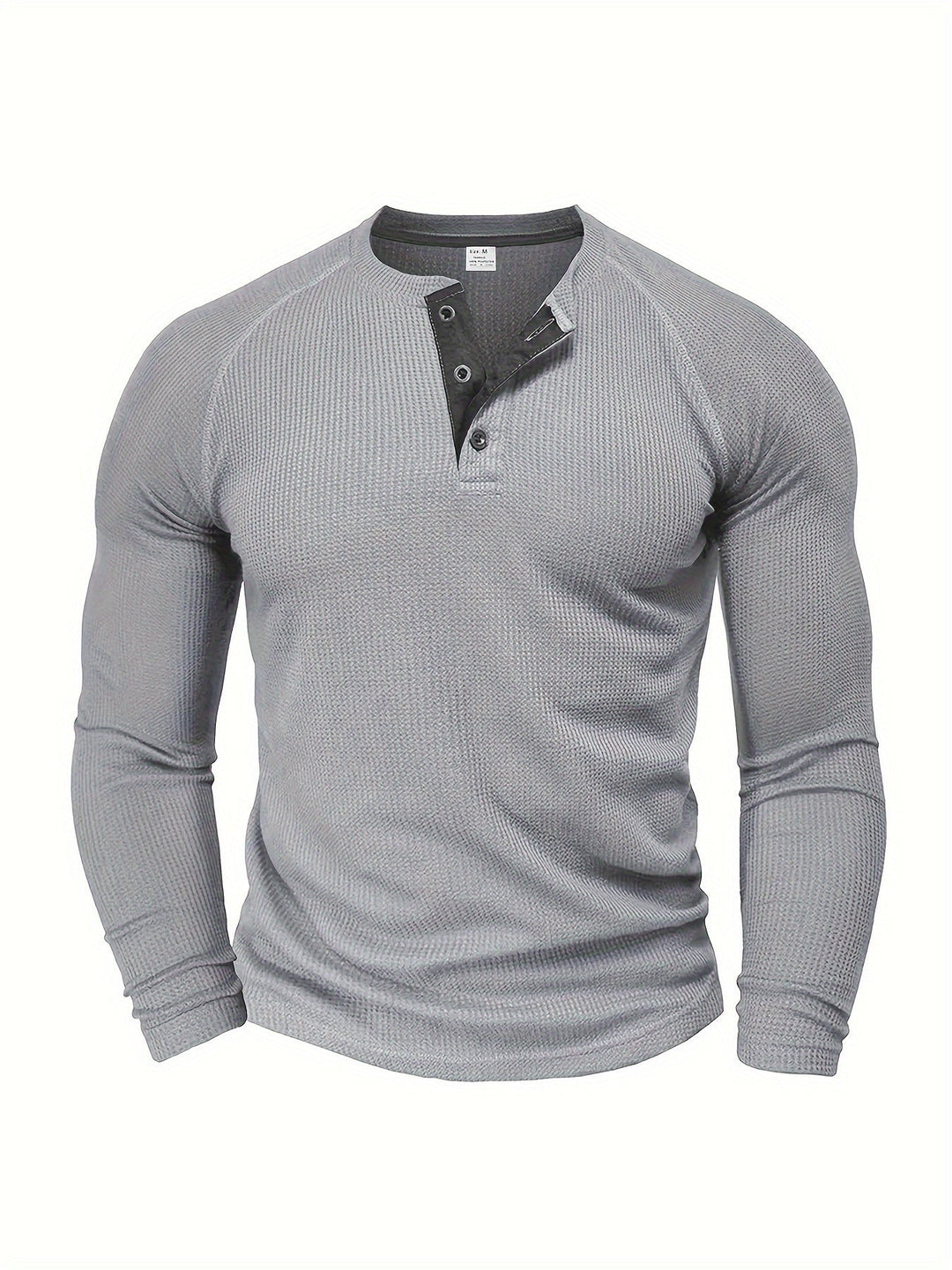 Callum | Polished Long Sleeve Henley Shirt with Button Placket and Tailored Fit
