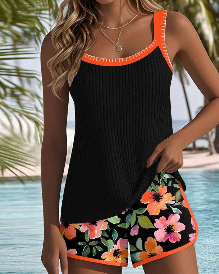 Conjunto Elegante de Tankini em Duas Peças