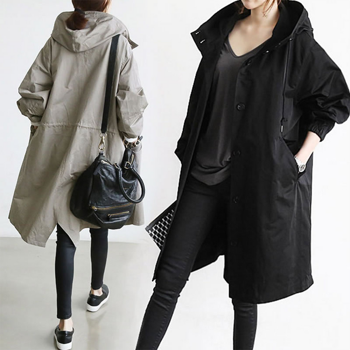 Women's Raincoat Waterproof Long Length Hooded Casual to Outdoor Wear