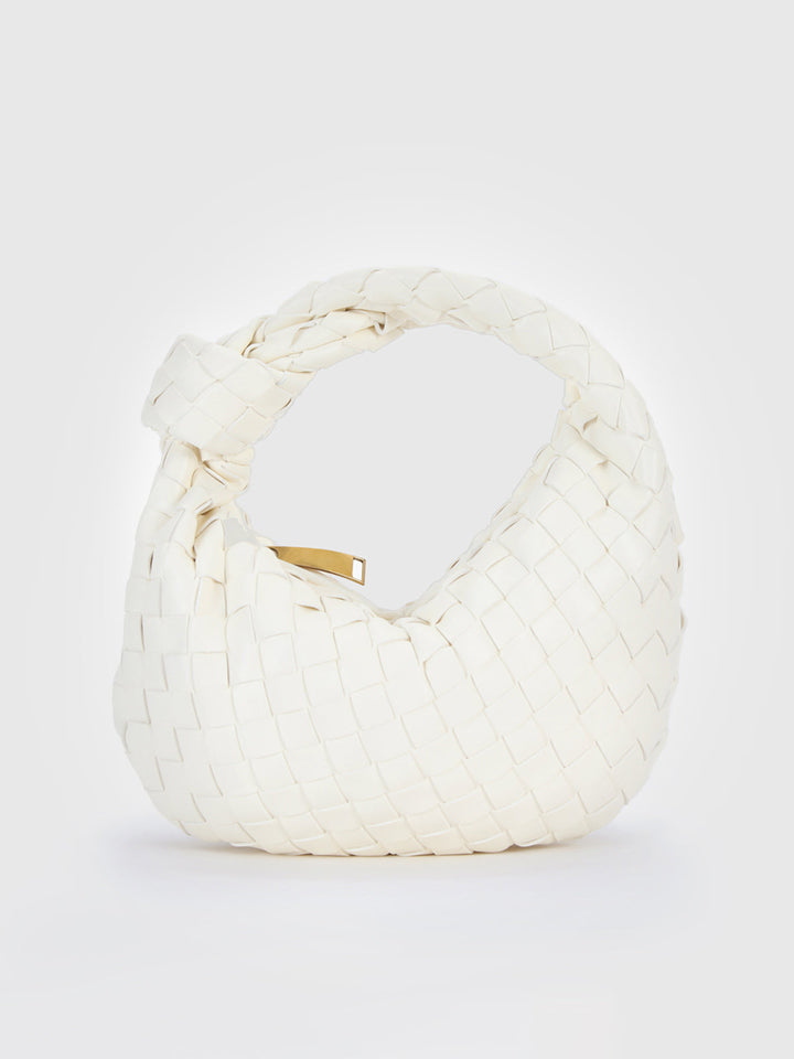 Rhea | Bolsa de ombro sofisticada trançada com alça com nó e fechamento por zíper