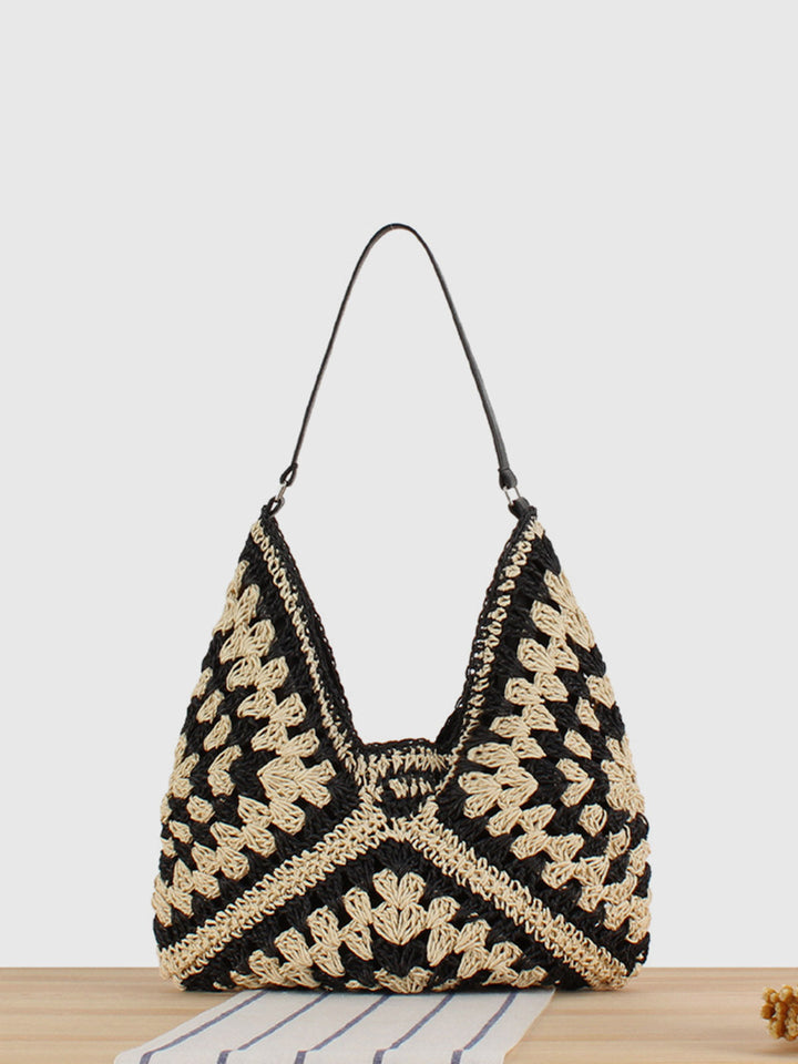 Louella | Casual Crochet Shoulder Bag with Slouchy Hobo Shape and Thin Strap