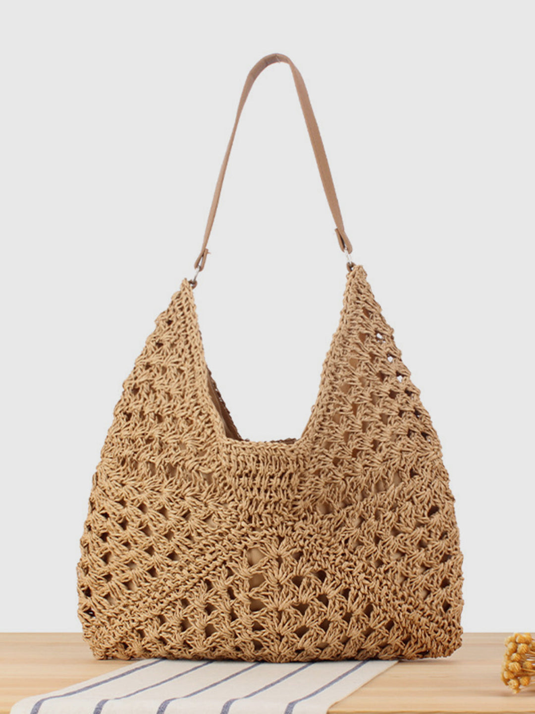 Louella | Casual Crochet Shoulder Bag with Slouchy Hobo Shape and Thin Strap