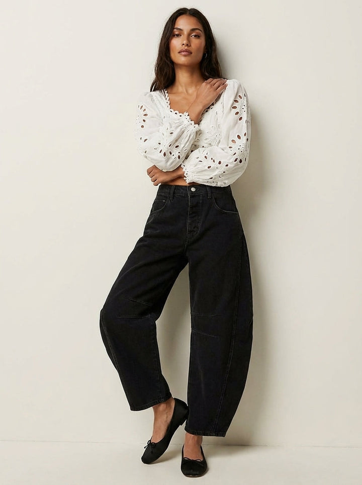 Cleo | Jean femme décontracté à taille haute et jambe ballon