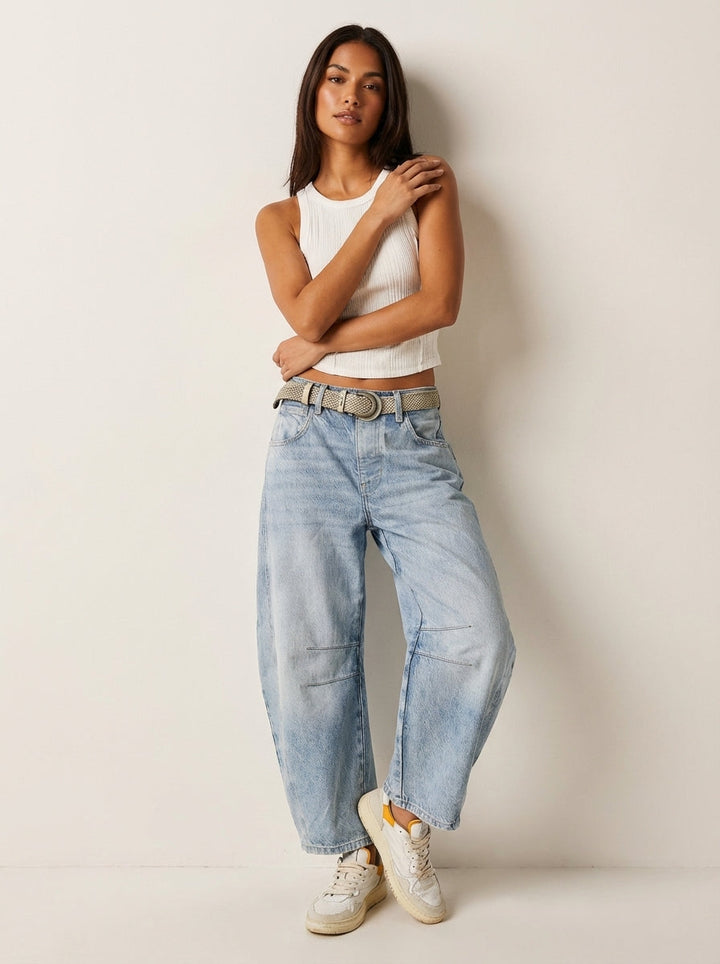Cleo | Jean femme décontracté à taille haute et jambe ballon