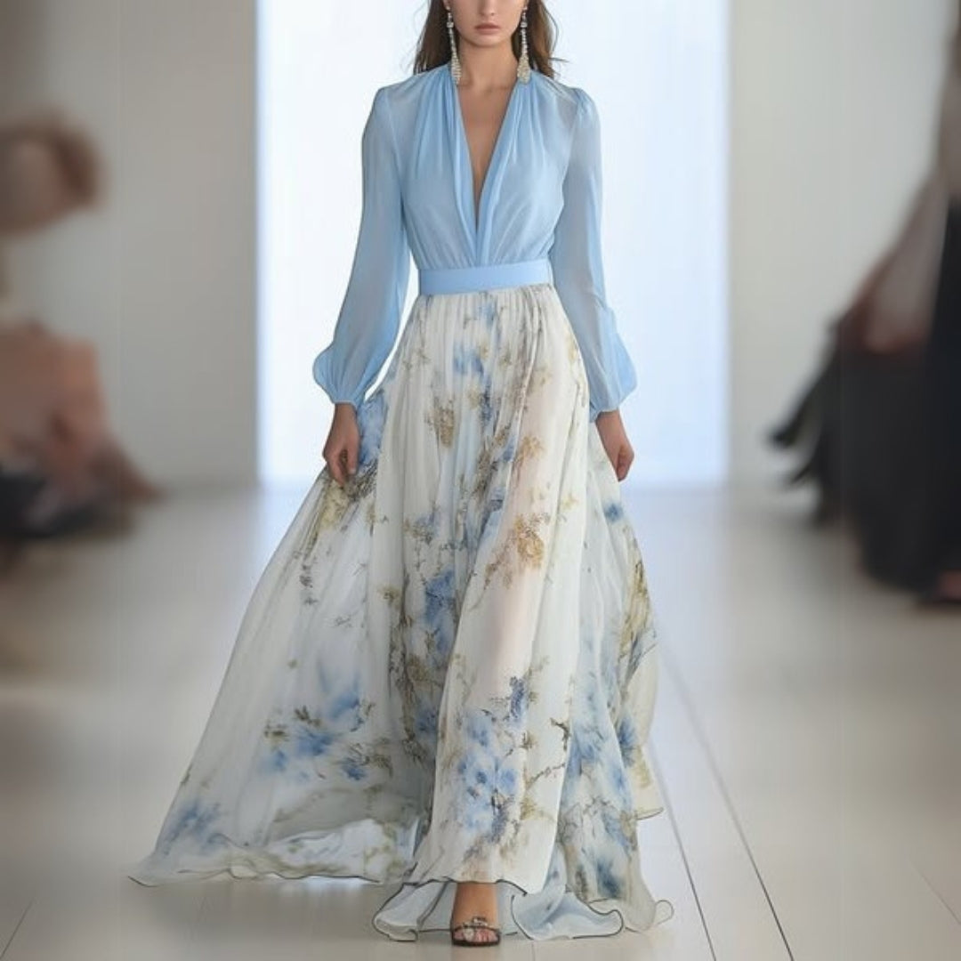 Dolores | Elegantes Maxikleid mit Blumenmuster