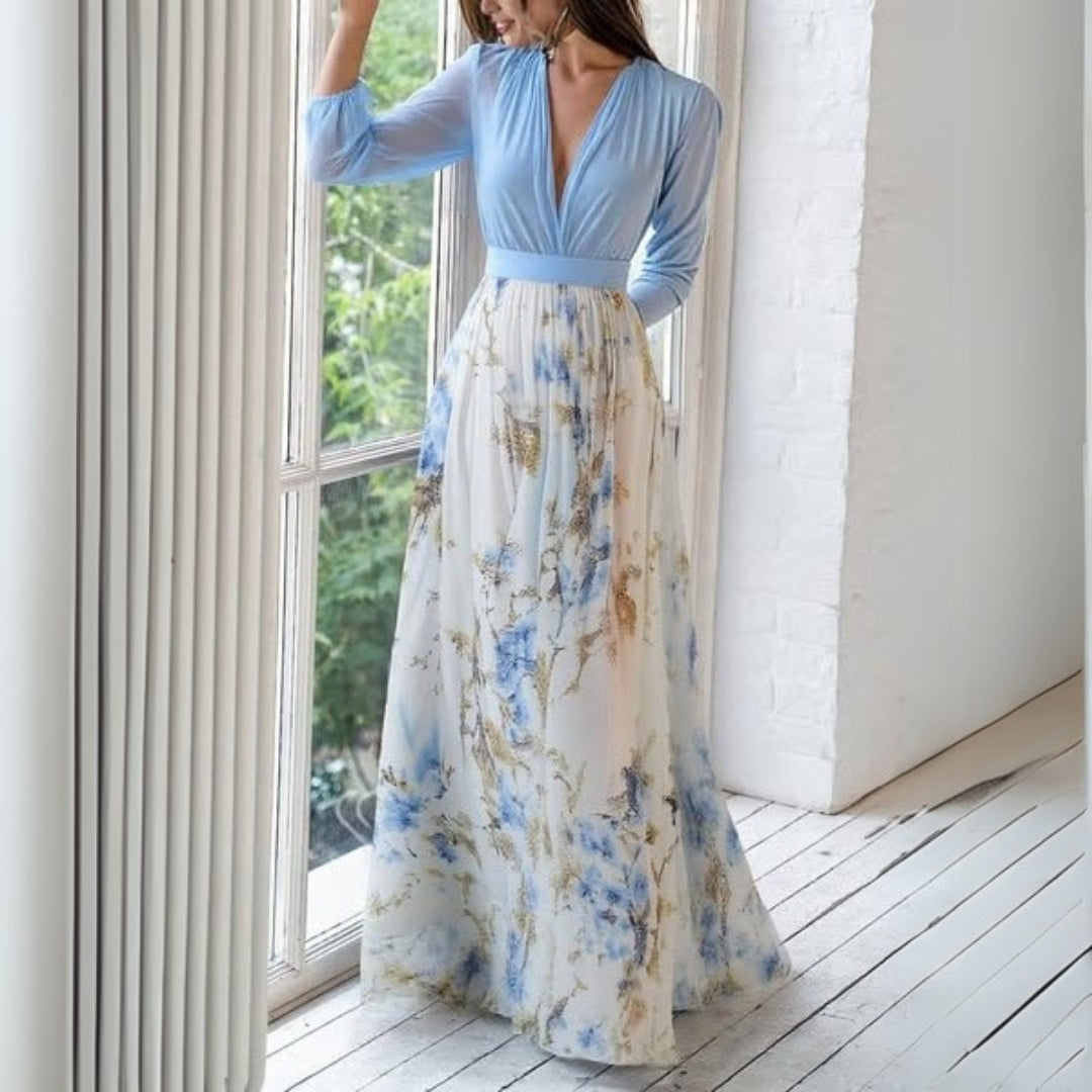 Dolores | Elegantes Maxikleid mit Blumenmuster