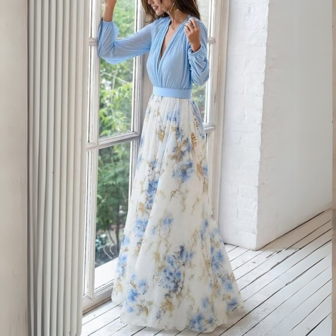 Dolores | Elegantes Maxikleid mit Blumenmuster