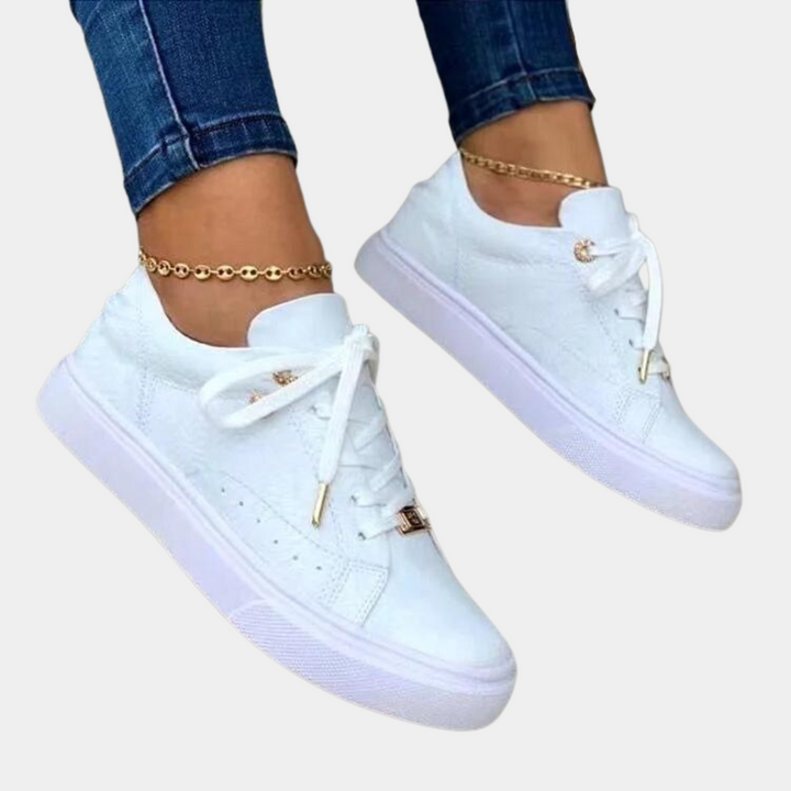 Baskets pour femmes en similicuir, soutien matelassé, style polyvalent, décontracté ou semi-formel