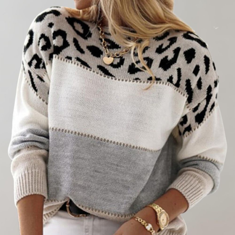 Charlene | Suéter Casual con Estampado de Leopardo