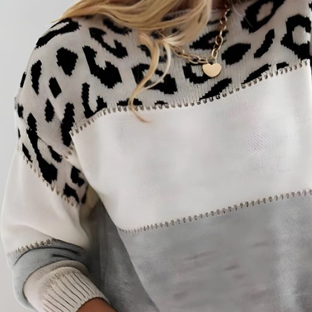 Charlene | Suéter Casual con Estampado de Leopardo