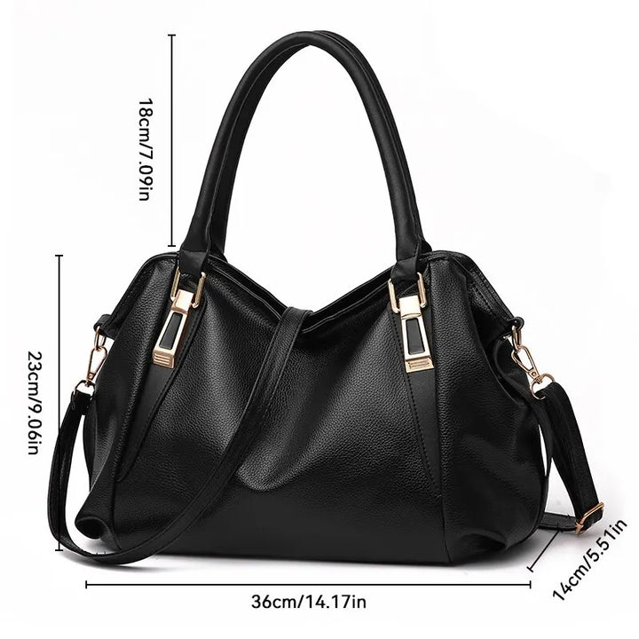 Yvette | Elegant Large-Capacity Handbag with Metallic Hardware