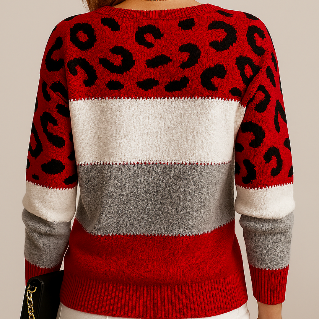 Charlene | Suéter Casual con Estampado de Leopardo