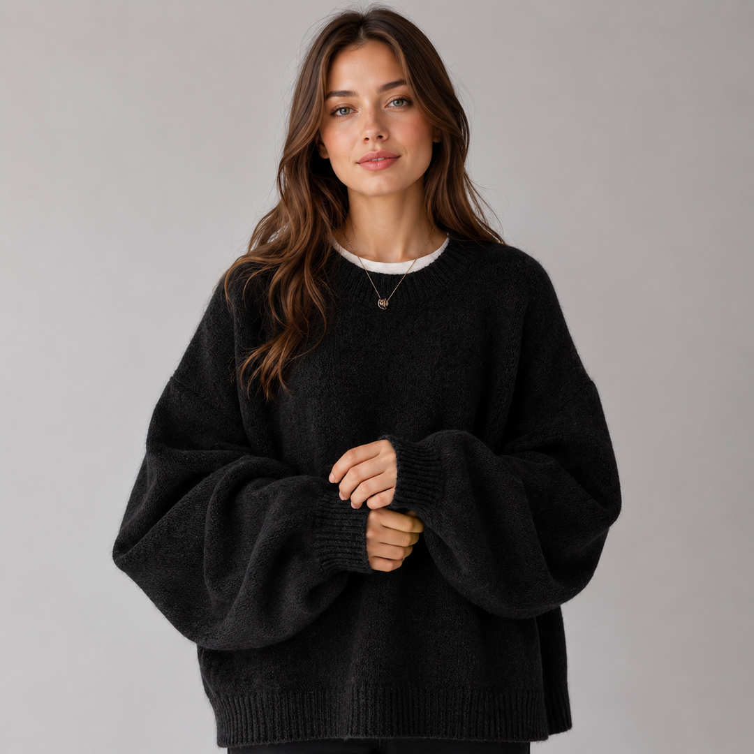 Elisabetta | Pull tricoté décontracté à épaules tombantes et ourlet fendu sur les côtés