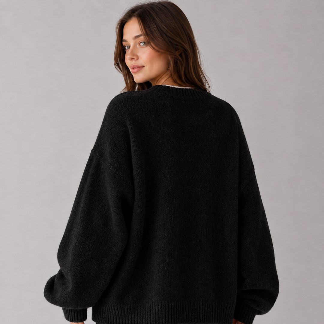 Elisabetta | Pull tricoté décontracté à épaules tombantes et ourlet fendu sur les côtés