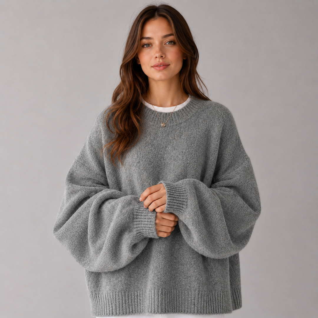 Elisabetta | Pull tricoté décontracté à épaules tombantes et ourlet fendu sur les côtés