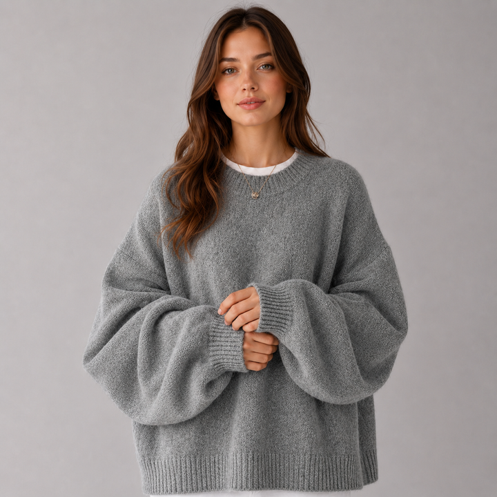 Elisabetta | Pull tricoté décontracté à épaules tombantes et ourlet fendu sur les côtés