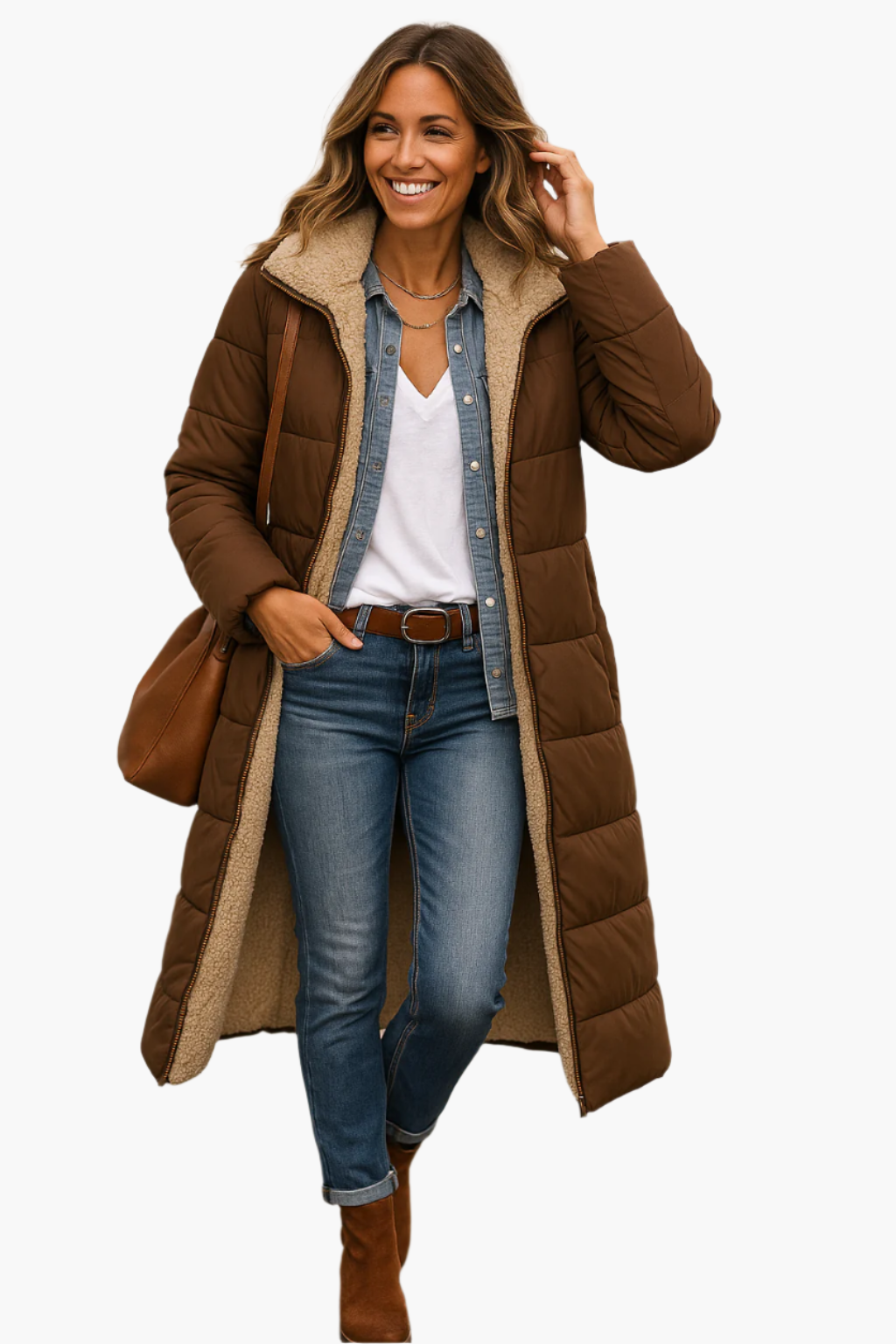 Leopoldine | Relaxed Longline Puffer Jacket with Protective Hood and Roomy Fit