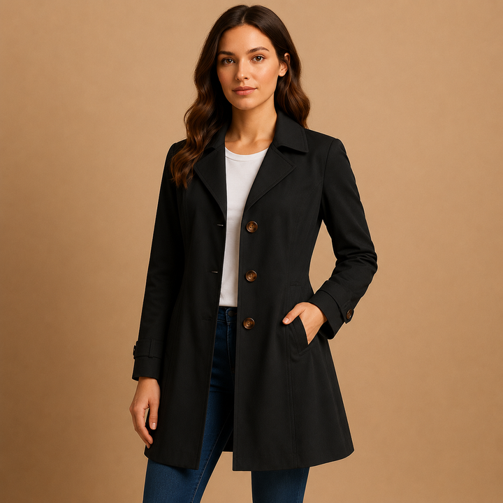 Elegant trenchcoat til kvinder med knapper foran