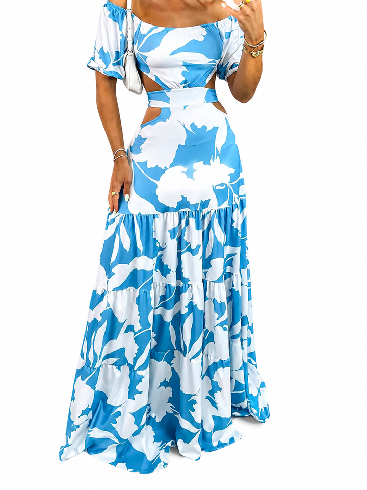 Alice | Vestido Maxi Floral con Hombros Descubiertos