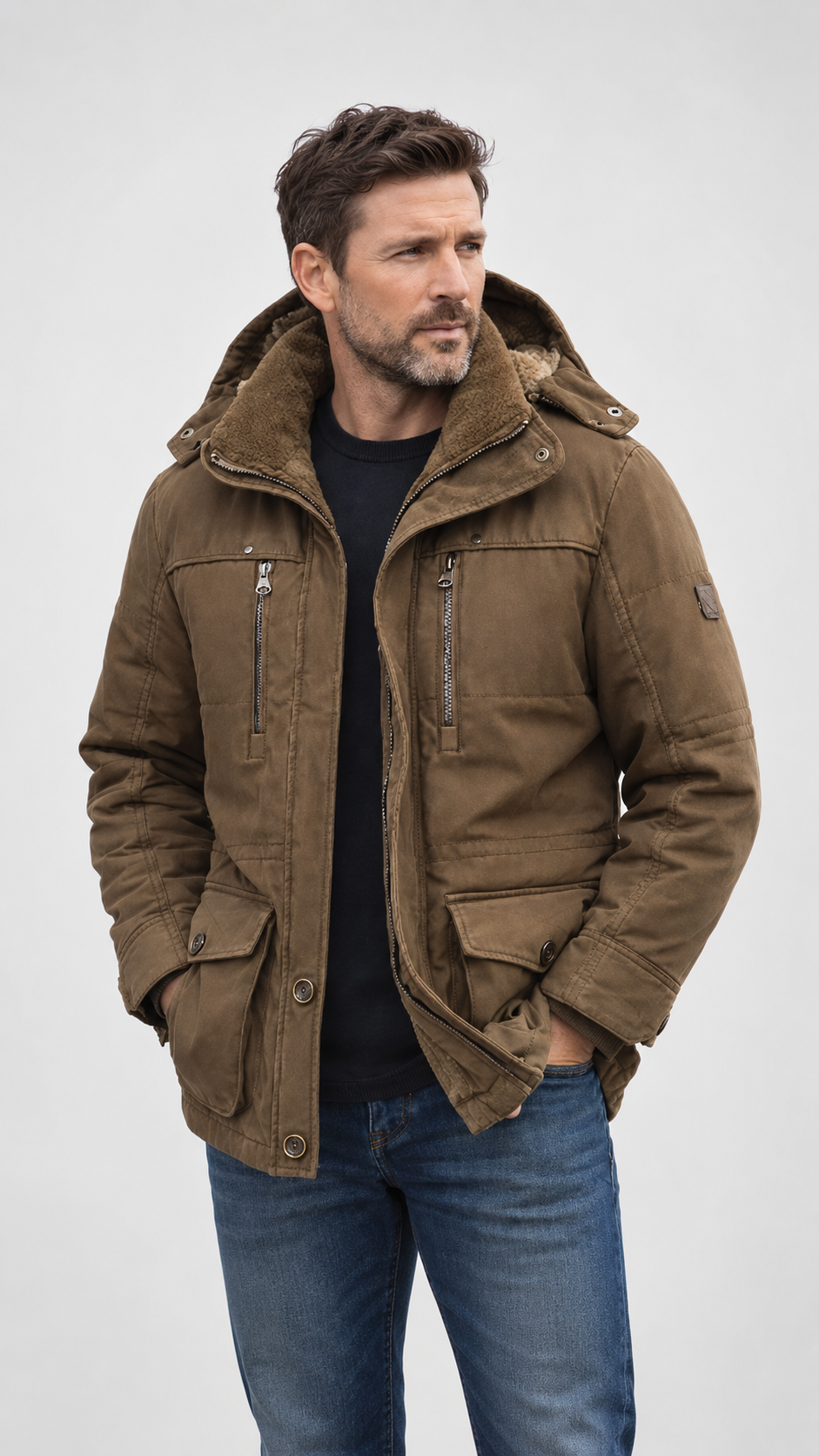 Colter | Sturdy Men’s Waterproof Fleece Lined Jacket with Detachable Hood