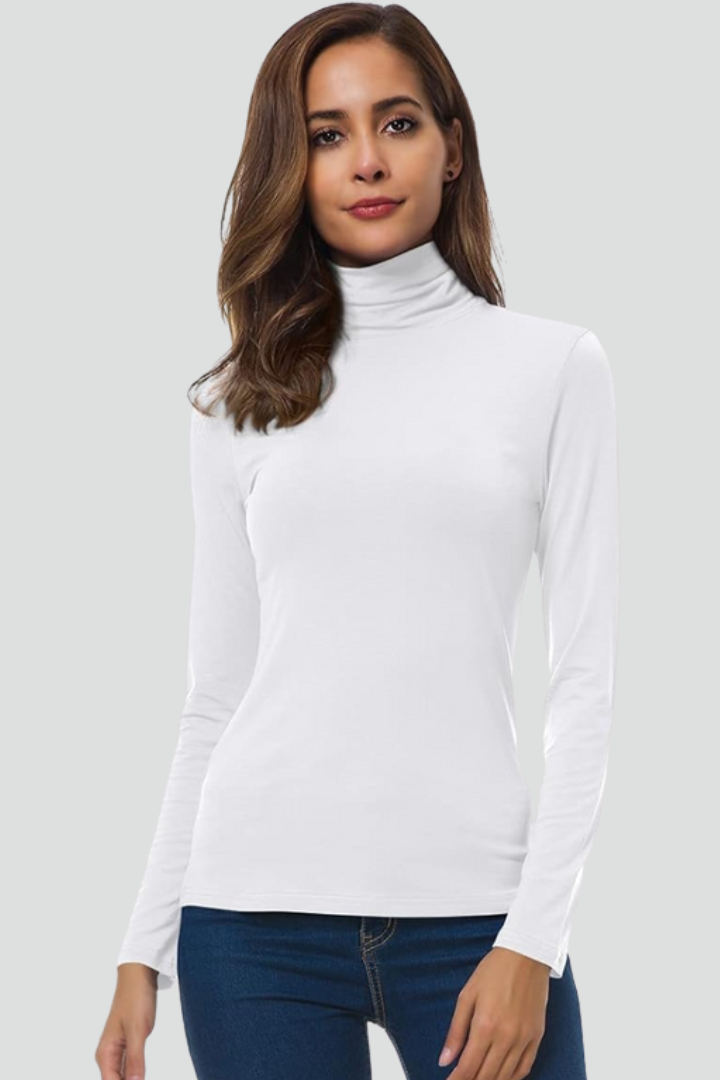 Women's Turtleneck Sweater Roll Neck Long Sleeve Straight Cuffs Plain Casual Layering