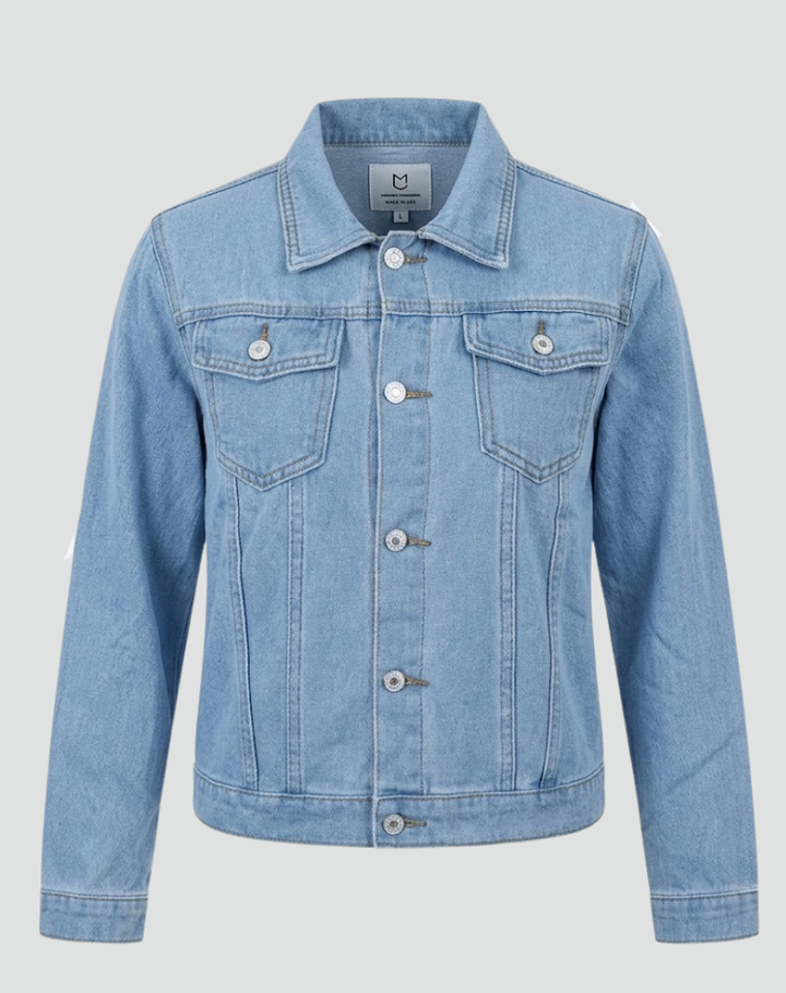 Robyn | Giacca classica in denim con chiusura a bottoni e pratiche tasche