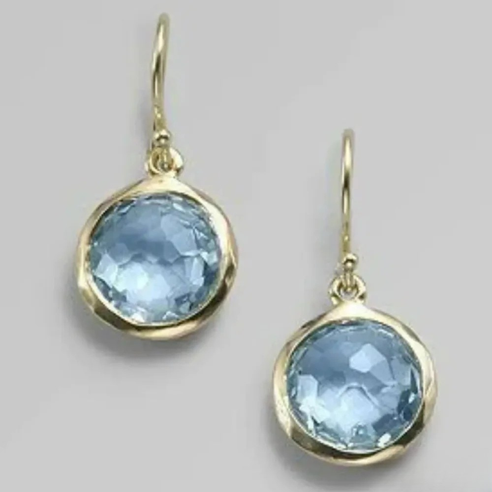 Pendientes retro azules con incrustación