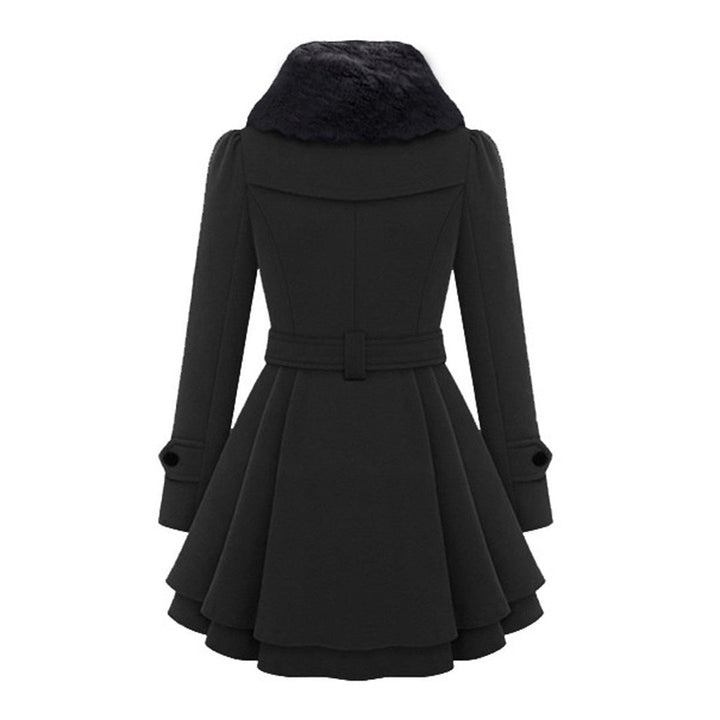 Women's Long Coat Fur Collar Tailored Fit Plush Casual Everyday Wear