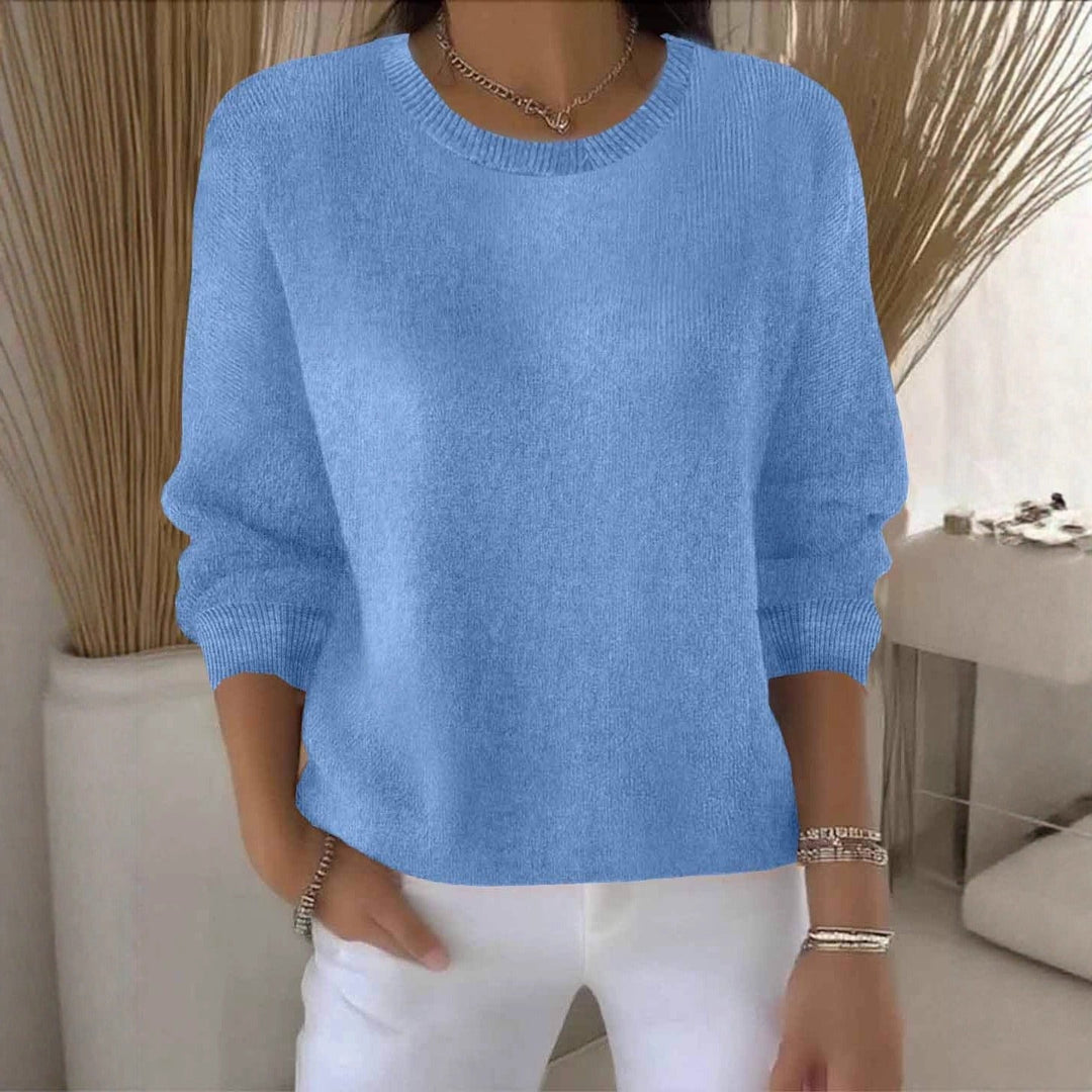 Dámský svetr, měkká tkanina, splývavý střih, univerzální styl, ležérně elegantní