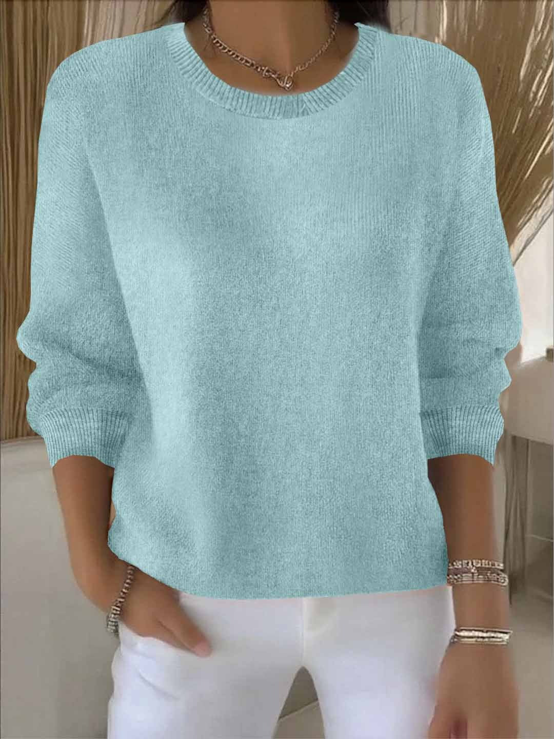 Dámský svetr, měkká tkanina, splývavý střih, univerzální styl, ležérně elegantní