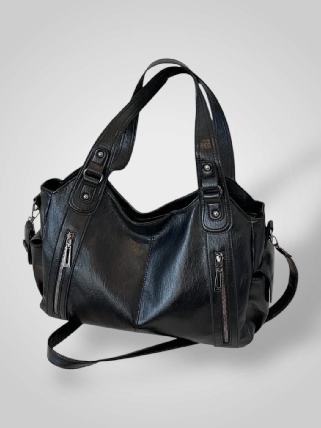 Zara | Bolsa de ombro elegante com detalhes metálicos e compartimentos espaçosos