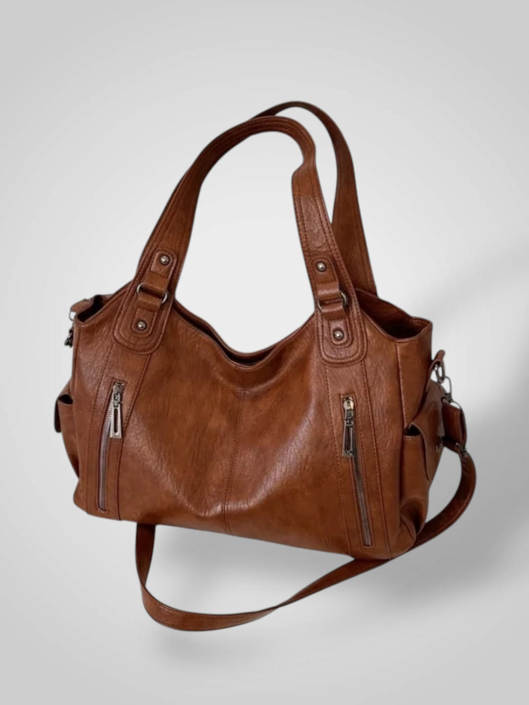 Zara | Bolsa de ombro elegante com detalhes metálicos e compartimentos espaçosos