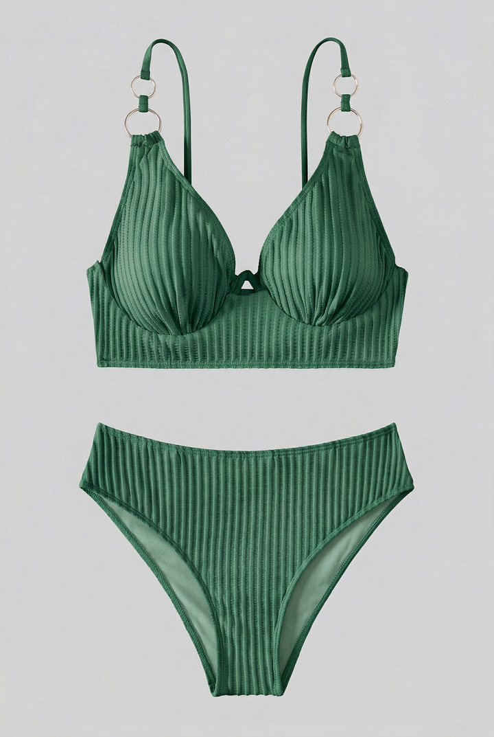 Flatterende Højtaljet Bikini Sæt