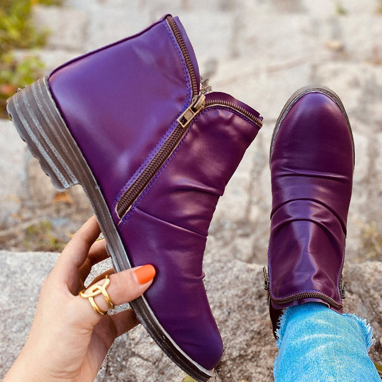 Botines con cremallera para mujer
