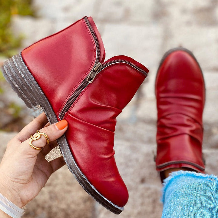 Botines con cremallera para mujer