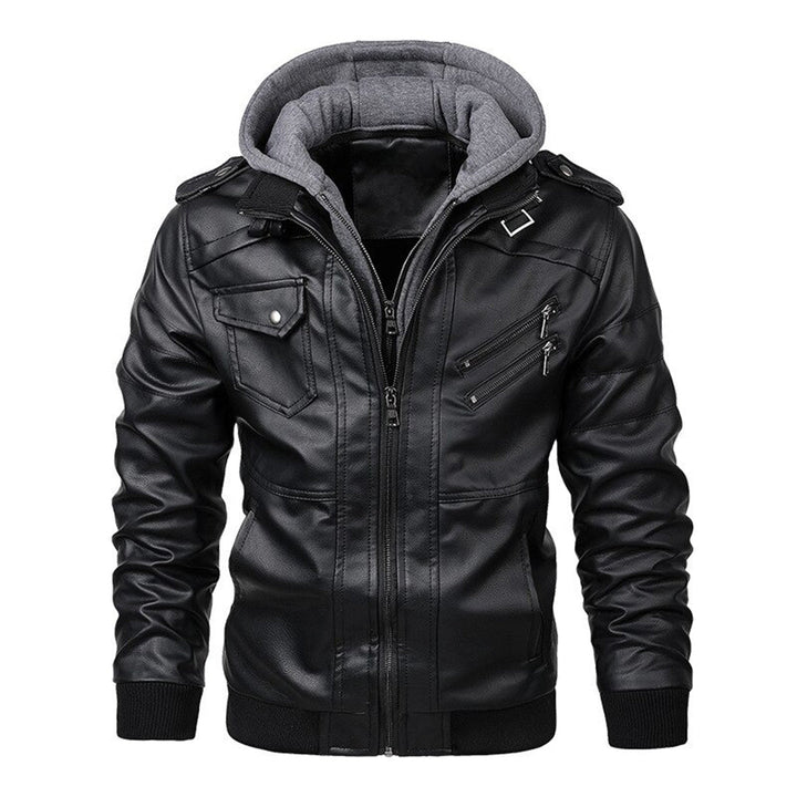 Jacob - Veste en cuir pour homme avec capuche
