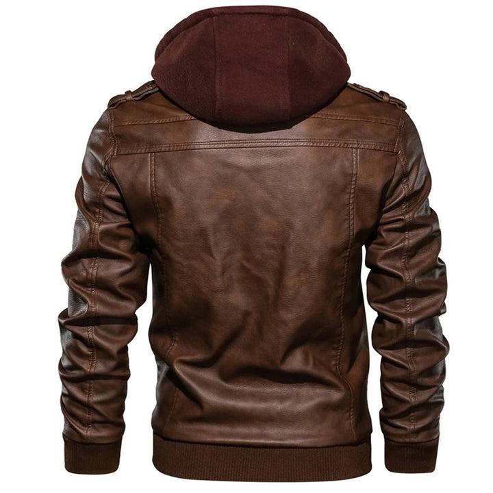Jacob - Veste en cuir pour homme avec capuche