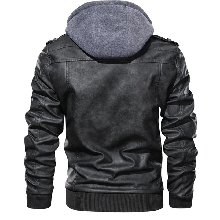 Jacob - Veste en cuir pour homme avec capuche