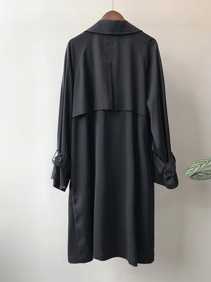 Gabardina para mujer, impermeable, de doble botonadura, con solapas, casual y formal