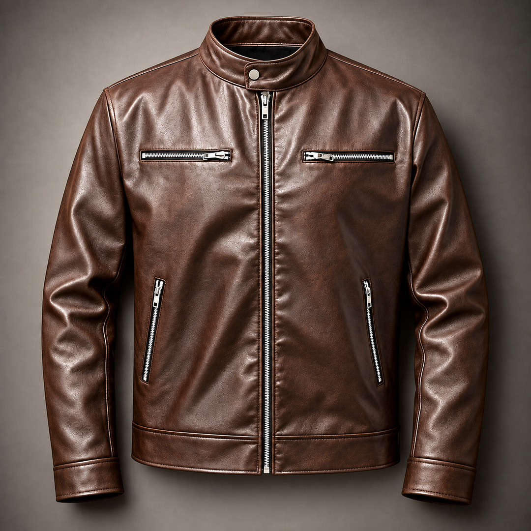 Leon | Casual Leather Jacket with Soft Lining and Fitted Cut