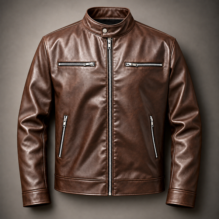 Leon | Casual Leather Jacket with Soft Lining and Fitted Cut