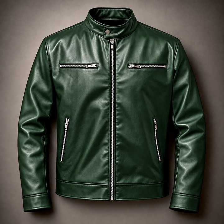 Leon | Casual Leather Jacket with Soft Lining and Fitted Cut
