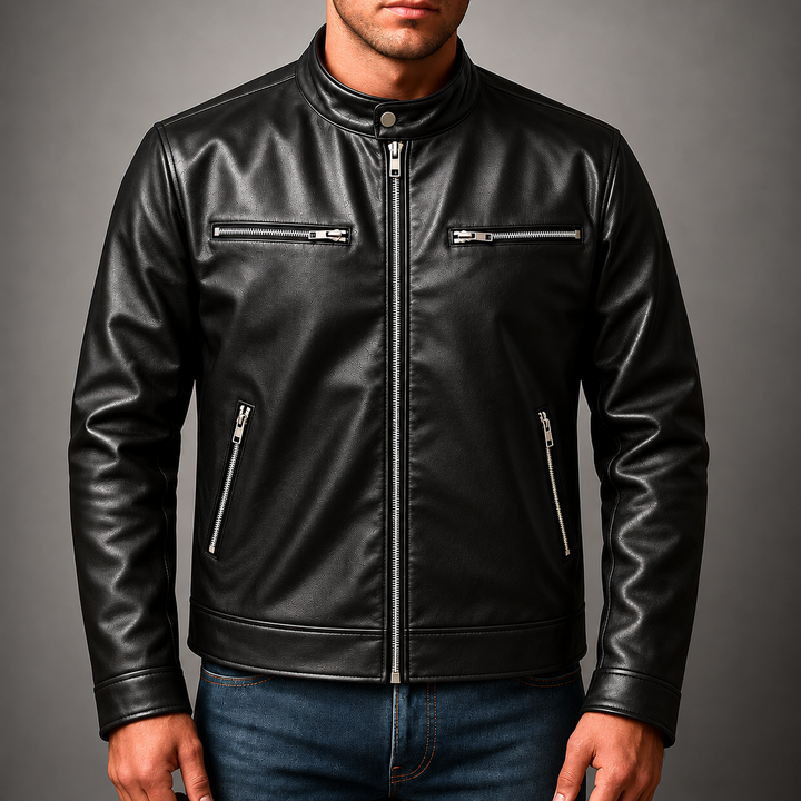 Leon | Casual Leather Jacket with Soft Lining and Fitted Cut