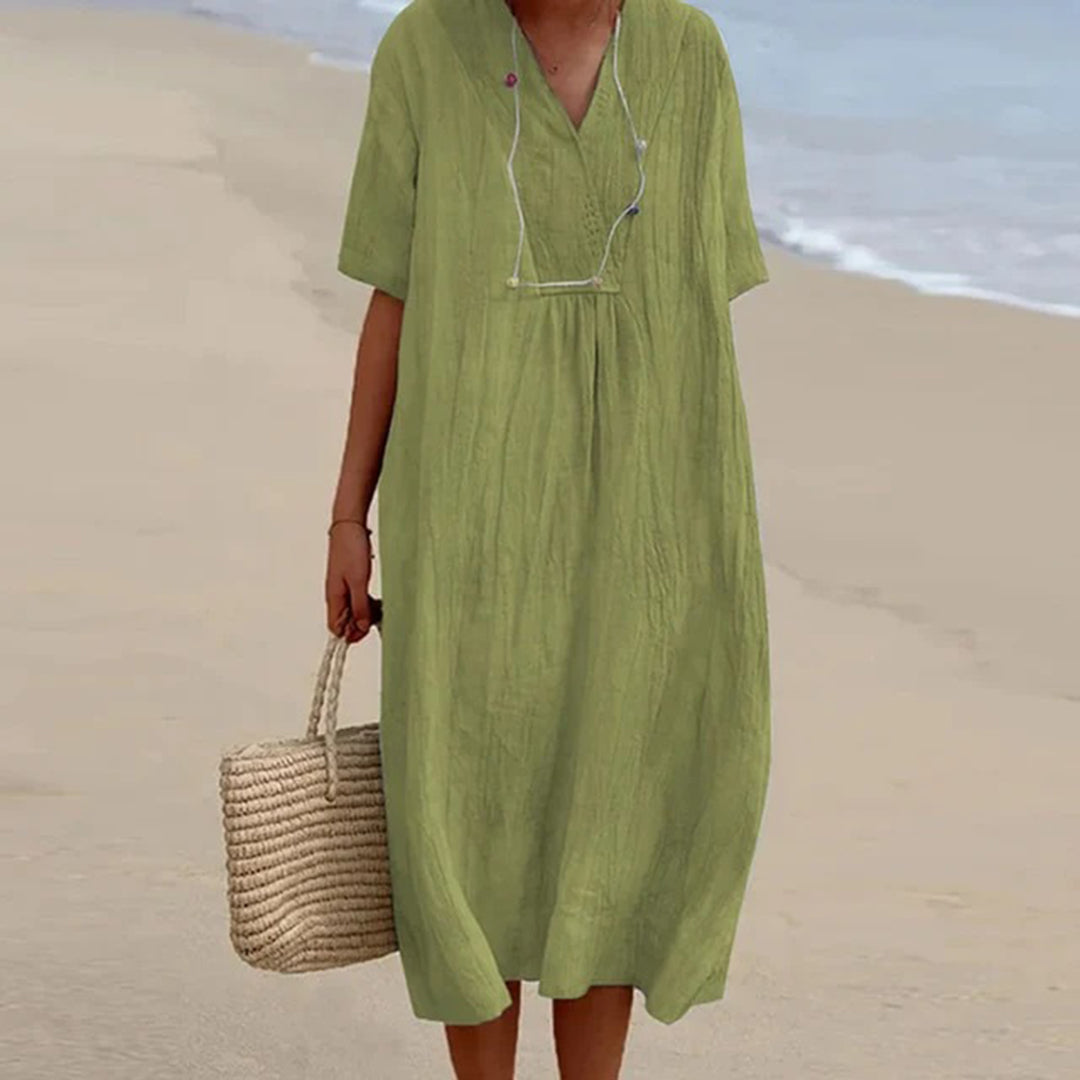 Karen – Vestido Midi de Caimento Relaxado